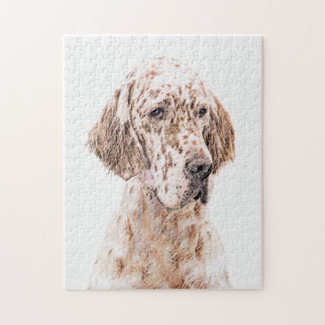 Puzzle Anglais Setter Orange Belton Peinture Chien Art (Vertical)