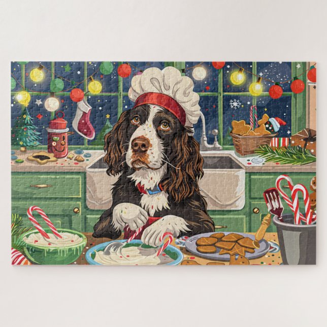 Puzzle Anglais Springer Spaniel Gastronomie : Festif (Horizontal)