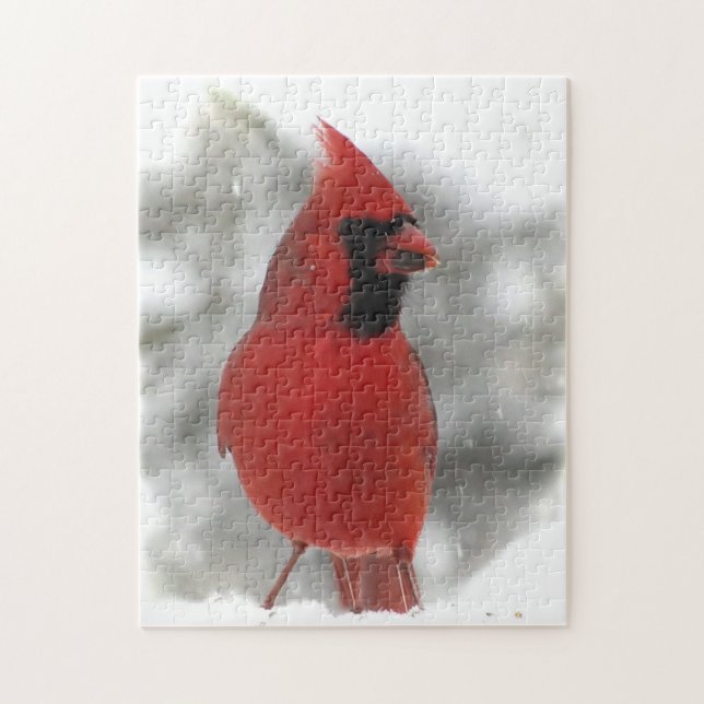 Puzzle animal cardinal rouge (Vertical)