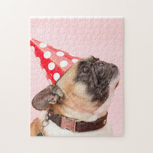 Puzzle animal de compagnie de chien chiot Carlin mignon (Vertical)