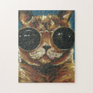 Puzzle Animal pimpant Kitty dans des lunettes de soleil