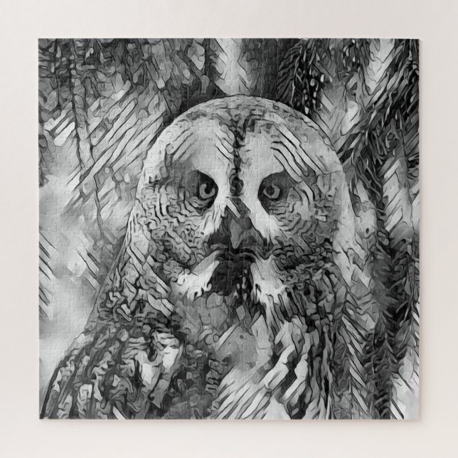 Puzzle AnimalArtBW_Owl_001 (Vertical)
