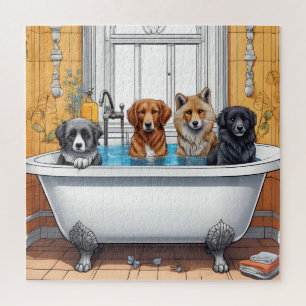 Puzzle Animaux amusants dans le bain