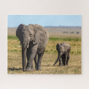 Puzzle Animaux de bébés cutest Eléphant mère & bébé
