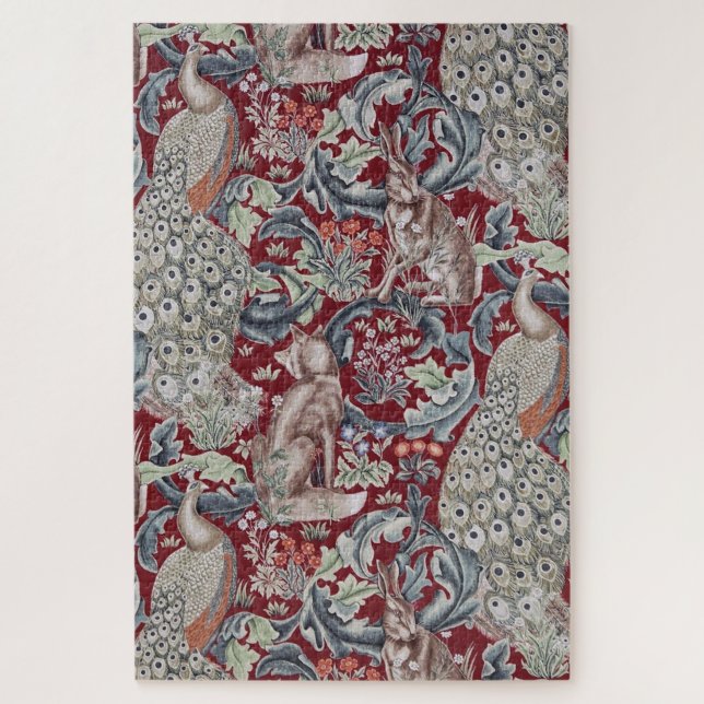 Puzzle Animaux forestiers, William Morris (Vertical)
