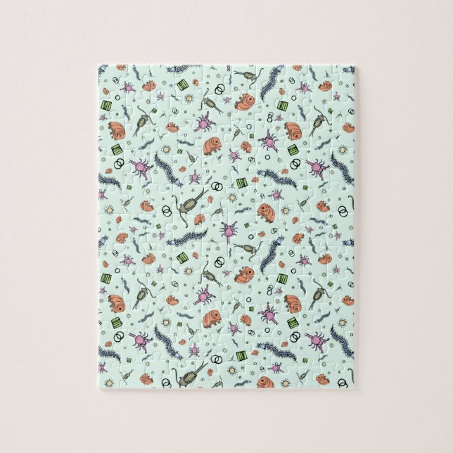 Puzzle Animaux microscopiques en bleu (Vertical)