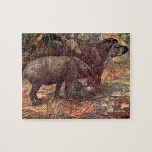 Puzzle Animaux Sauvages d'Antan, Tapirs par Winifred Aust
