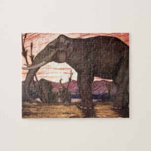 Puzzle Animaux sauvages vintages, éléphant de Louis Sarge