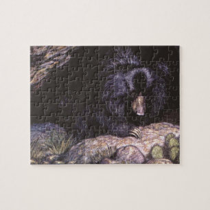 Puzzle Animaux sauvages vintages, Ours de fentes par Loui