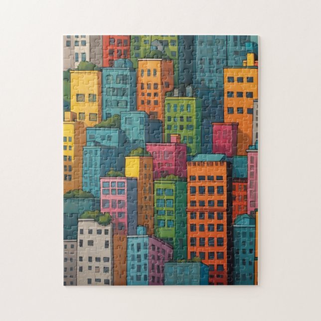 Puzzle animé de la ville (Vertical)