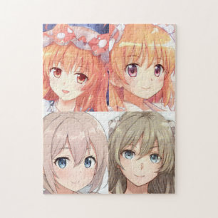 Puzzle Anime filles gingembre mignon et cheveux brun 
