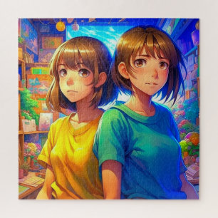 Puzzle Anime Jumelle à thème fille jumelle