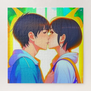 Puzzle Anime Kiss   Garçon et fille en amour
