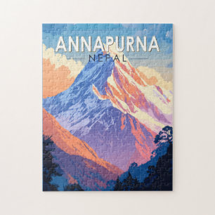 Puzzle Annapurna Nepal Travel Art Vintage