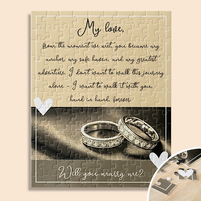 Puzzle Anneaux d'or Proposition de mariage Me marierez-vo (Créateur téléchargé)