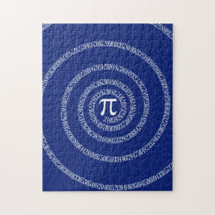 Puzzle Anneaux en spirale pour pi sur le bleu marine
