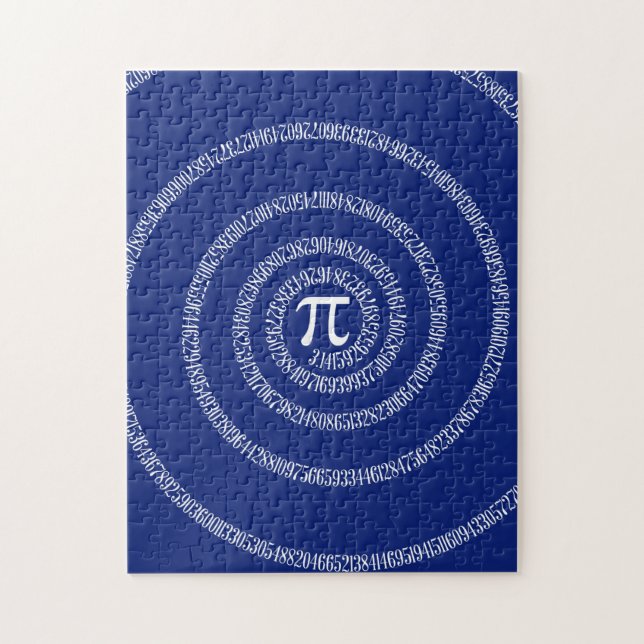 Puzzle Anneaux en spirale pour pi sur le bleu marine (Vertical)