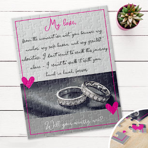Puzzle Anneaux roses Proposition de mariage Me marierez-v