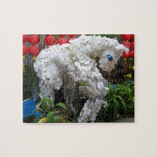 Puzzle Année du cheval | 春 節 馬 ... Topiary chinois (Horizontal)