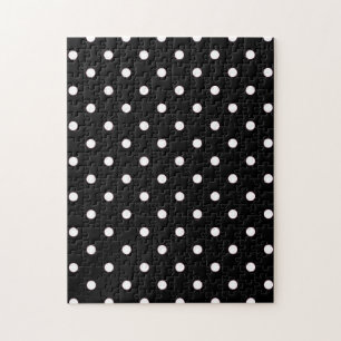 Puzzle Années 1950 noir avec pois blancs