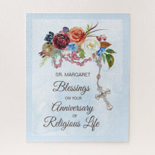 Puzzle Anniversaire de la vie religieuse Rosaire avec fle