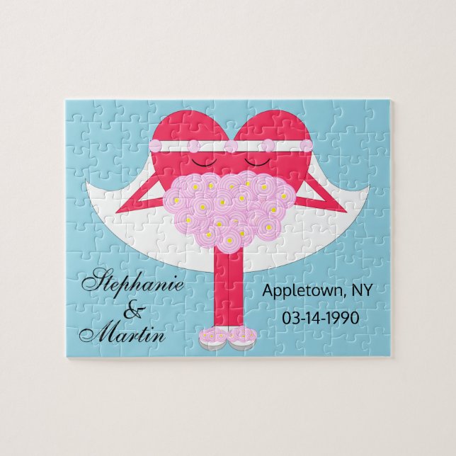 Puzzle Anniversaire du mariage du coeur (Horizontal)