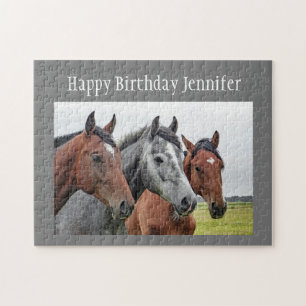 Puzzle Anniversaire Nom personnalisé Chevaux Chevaux Che