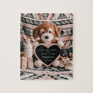 Puzzle Annonce de grossesse avec une peluche de chiot ado