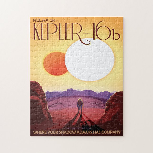 Puzzle Annonce de voyage Sci-Fi, Planet Kepler-16b (Vertical)