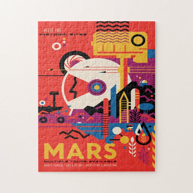 Puzzle Annonce de voyage Sci-Fi, Planète Mars (Vertical)