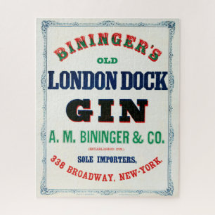 Puzzle Annonce Vintage pour Bininger's Old London Dock Gi