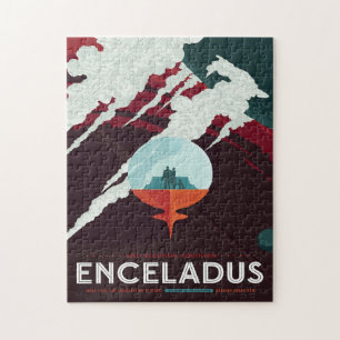Puzzle Annonce Voyage Sci-Fi, Lune Encelade