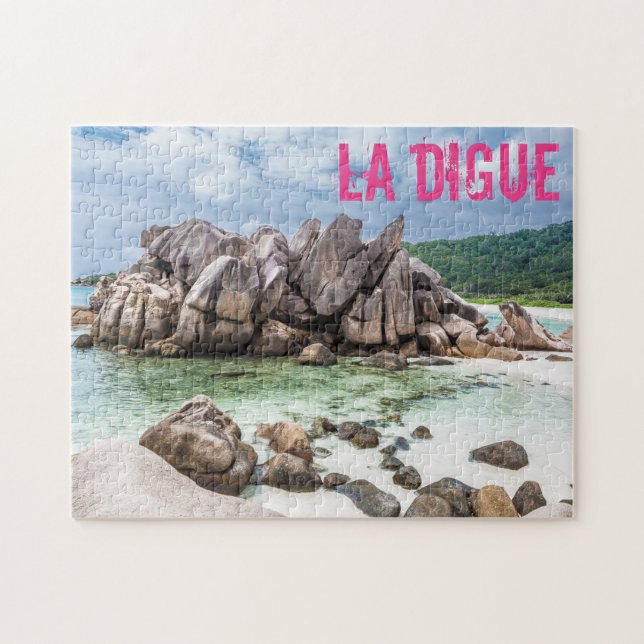Puzzle Anse Cocos Seychelles La Digue Beach cadeau (Horizontal)