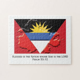 Puzzle ANTIGUA BARBUDA   Blessed Nation   DRAPEAU ANTIGUA