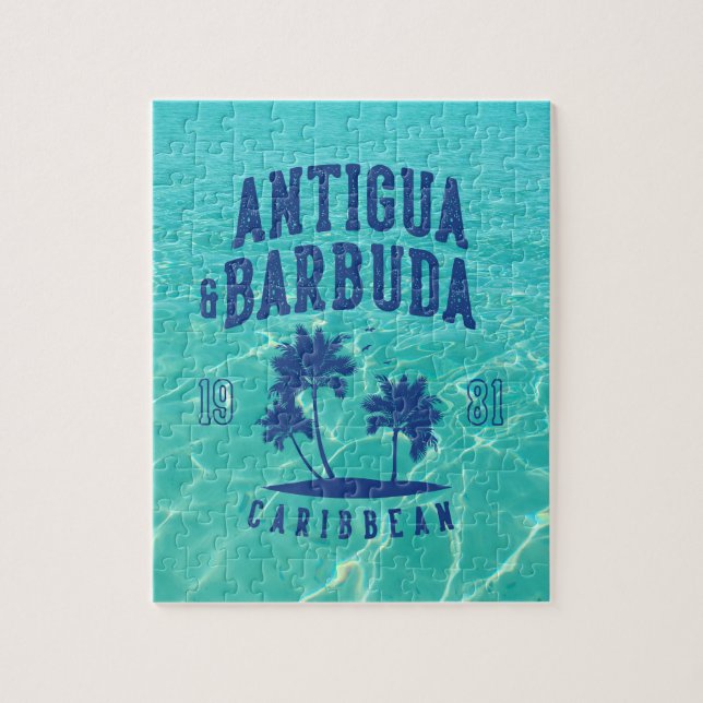 Puzzle Antigua & Barbuda Caribbean Palm Tree (Vertical)