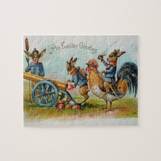 Puzzle antique militaire de carte postale de (Horizontal)