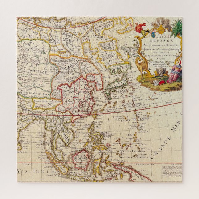 Puzzle Antique vieille carte inspirée (6) (Vertical)