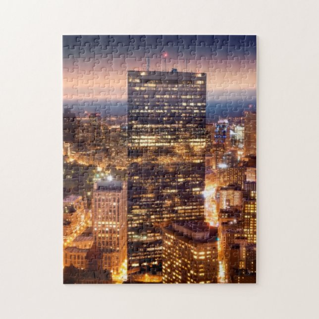 Puzzle Aperçu de Boston la nuit (Vertical)