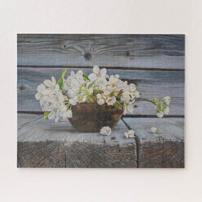 Puzzle Apple Blossom Still Life – Original Fine Art Print (Horizontal)