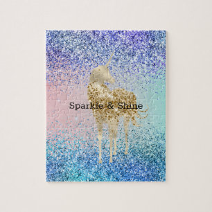 Puzzle Aqua Purple Parties scintillant Sparkle Gold Unico