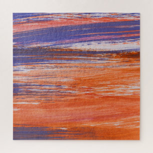 Puzzle Aquarelle Abstraite : Bleu orange