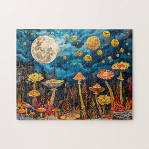 Puzzle Aquarelle Abstraite illustration de la pleine lune