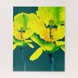 Puzzle Aquarelle abstraite jaune lâche floral