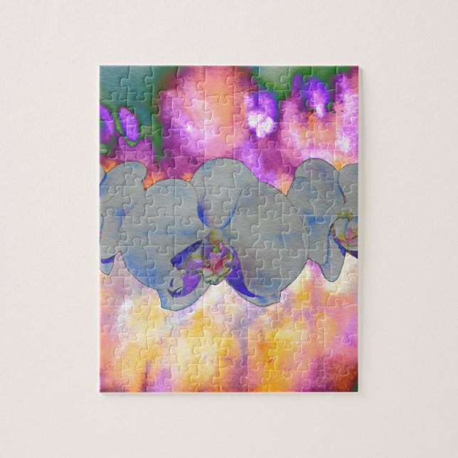 Puzzle Aquarelle Abstraite orchidées tropicales (Vertical)