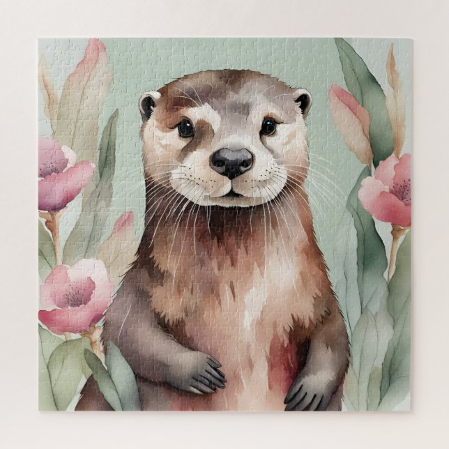 Puzzle Aquarelle adorable Otter (Vertical)