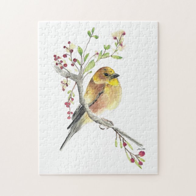 Puzzle Aquarelle américaine Goldfinch Bird (Vertical)