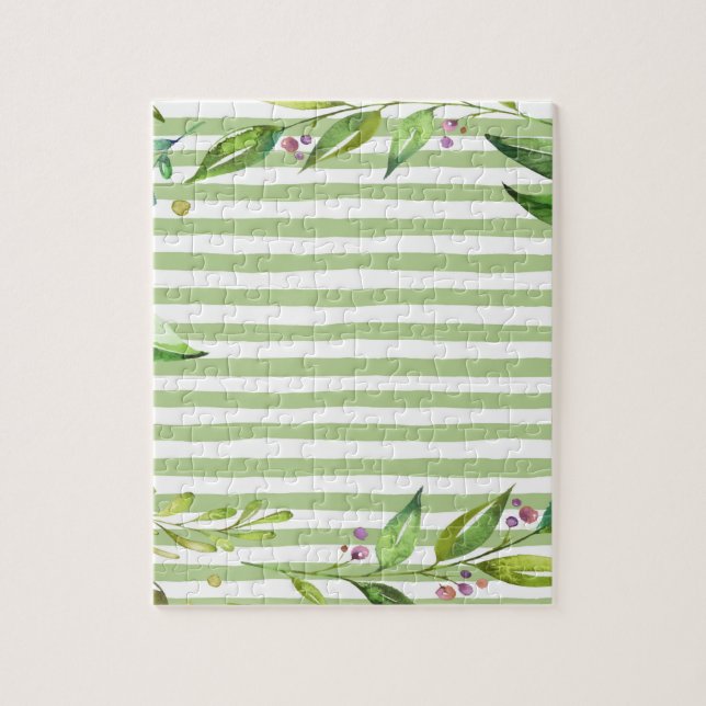 Puzzle Aquarelle Art Gras Vert Grandes Tailles Design Flo (Vertical)