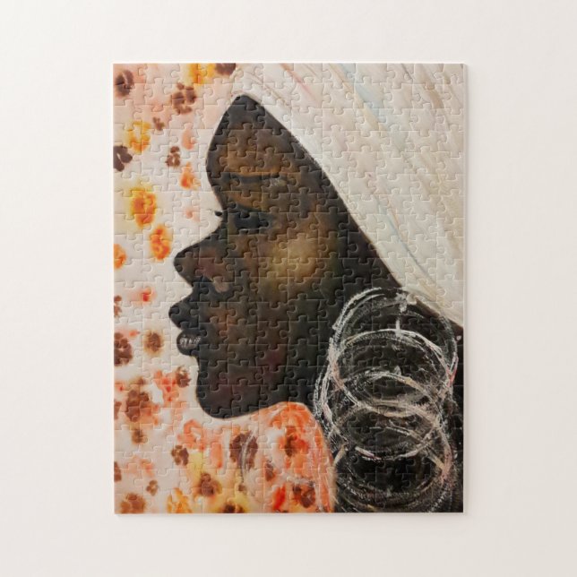 Puzzle Aquarelle - Beauté africaine - Choisir la taille (Vertical)