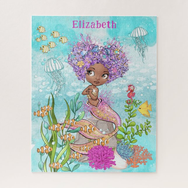Puzzle Aquarelle Belle Petite Sirène Brown (Vertical)