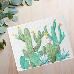 Puzzle Aquarelle Cactus Garden Cactus Désert Sud-ouest